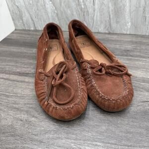 Lucky Brand Brown Suede Moccasins – Women’s Size 8M – Casual Slip-On Loafers